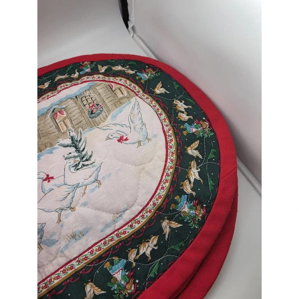Cotton Quilt Christmas Placemats 6/pk Geese Country Snow Cottage Core